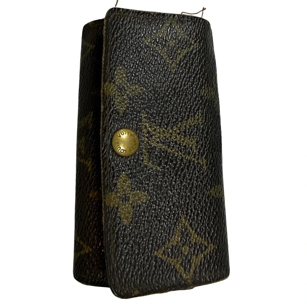 Louis Vuitton Monogram 4 Key Holder Vintage Brown Canvas Wallet Case